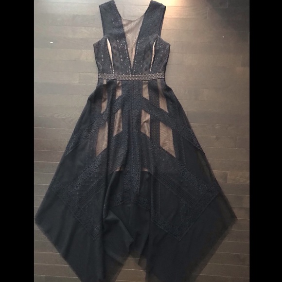 BCBGMAXAZRIA Lace Trim Evening Gown - Picture 5 of 6